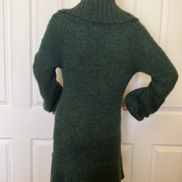Arden B hunter green cowl neck mini sweater dress/tunic elastic cuff szM - Picture 4 of 9